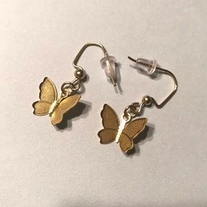 Gold butterfly earrings